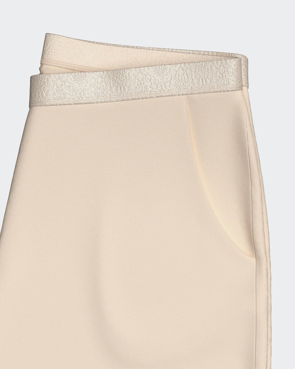 Maison Sarava women's cream modal short sleeve lounge set with satin elasticated waistband and side pockets.