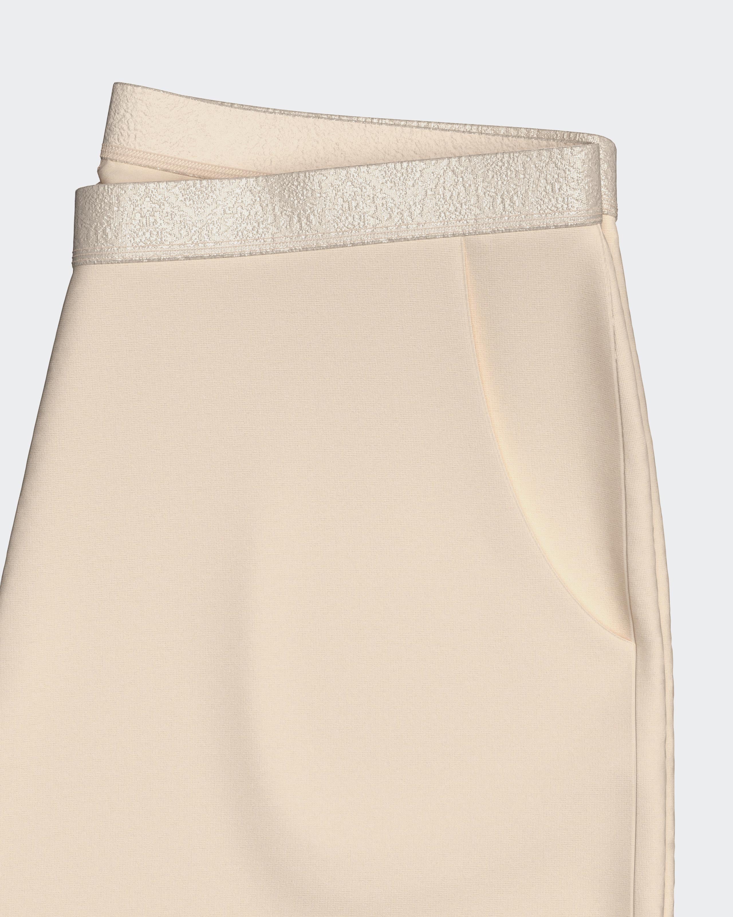 Maison Sarava women's cream modal short sleeve lounge set with satin elasticated waistband and side pockets.