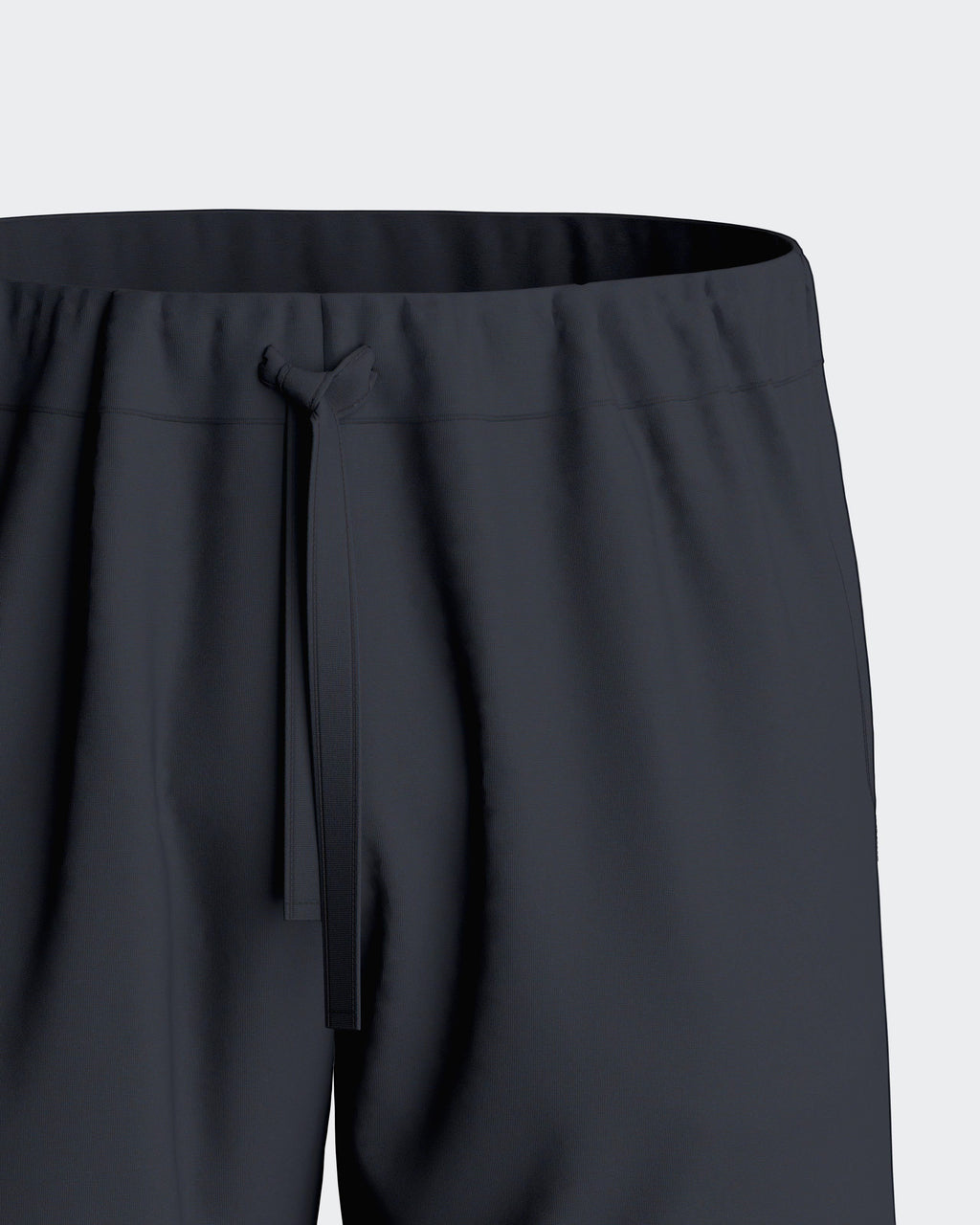 Maison Sarava dark grey textured lounge shorts with drawstring waist