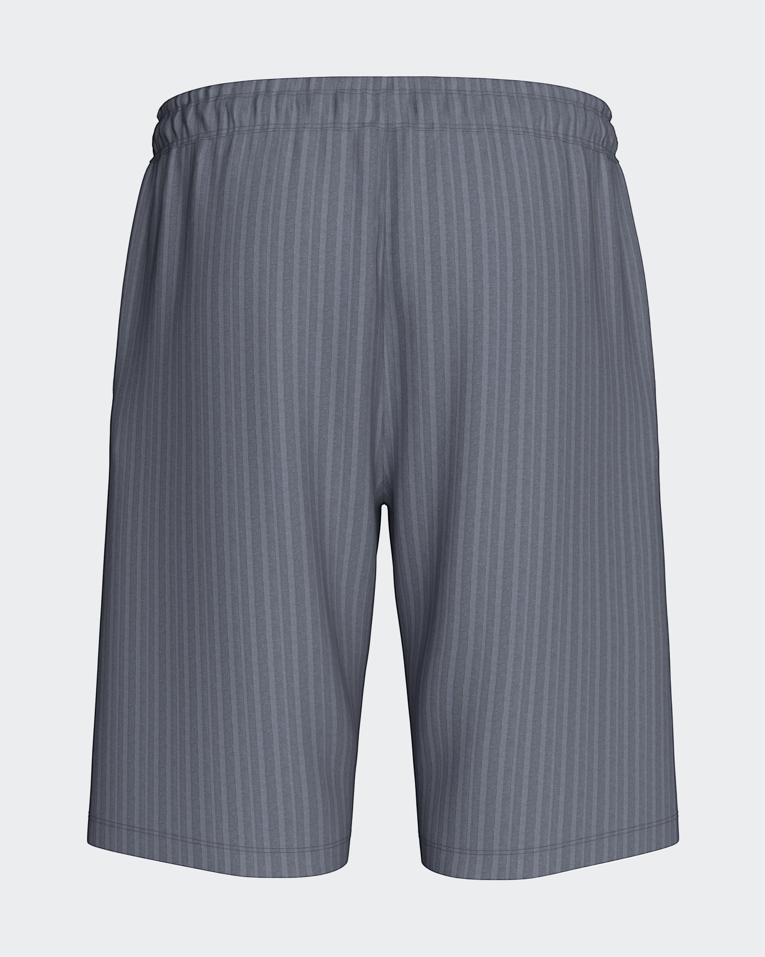 Maison Sarava men's grey textured bermuda shorts with a modern fit and elastic waistband.
