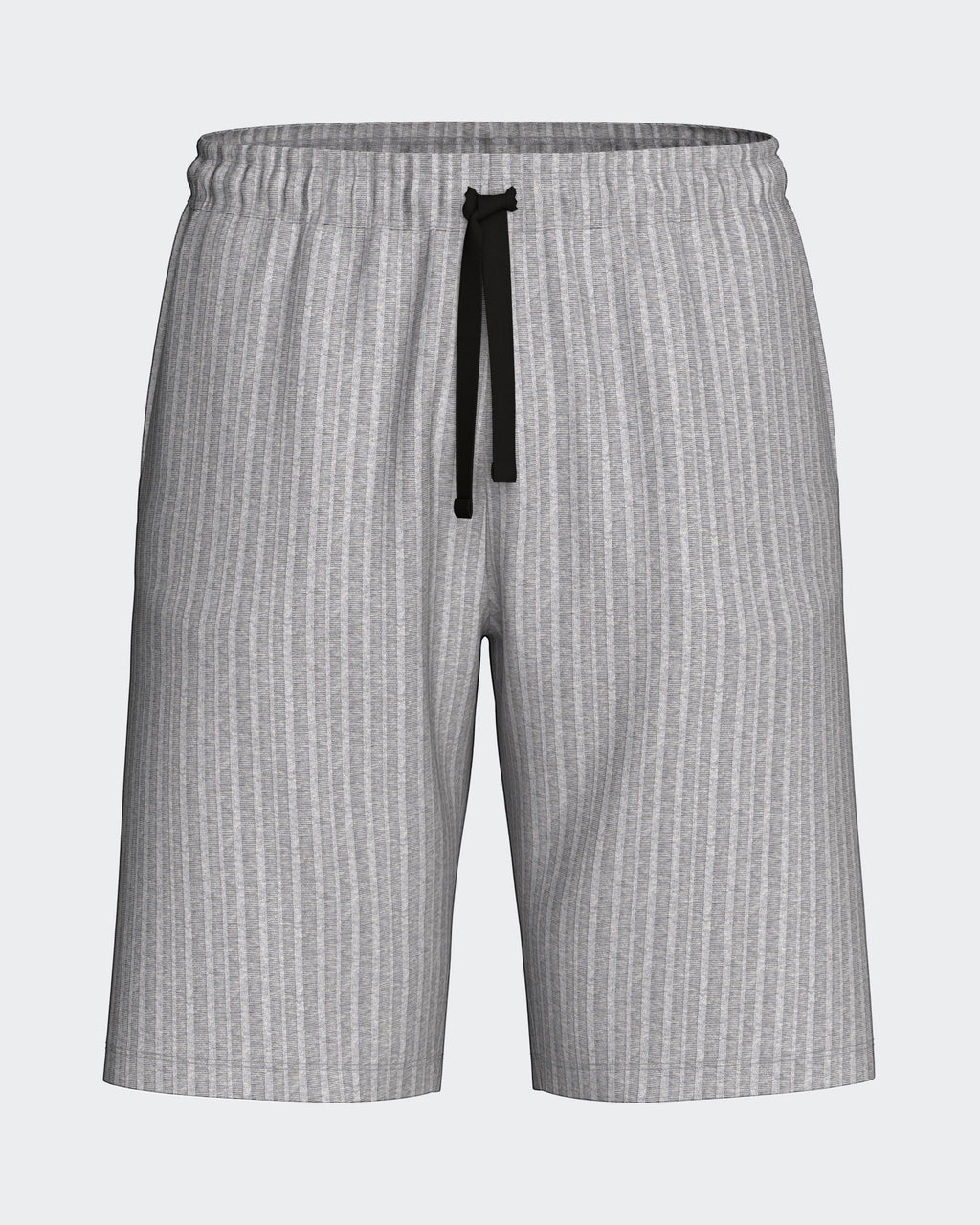 Maison Sarava men's light grey ribbed bermuda shorts with drawstring and modern fit. Made in Portugal.