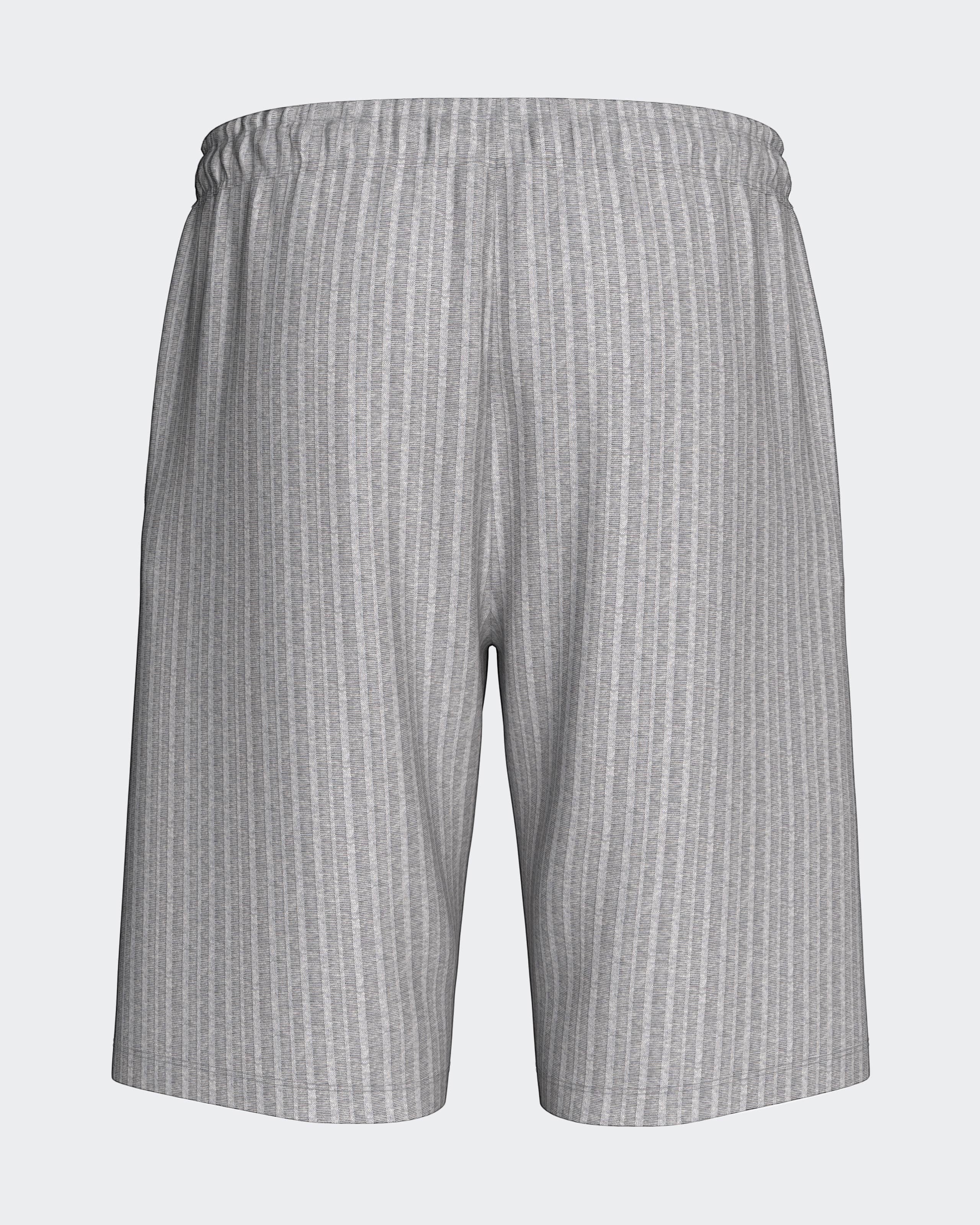 Maison Sarava grey ribbed knit men's bermuda shorts with a modern fit and elastic waistband.