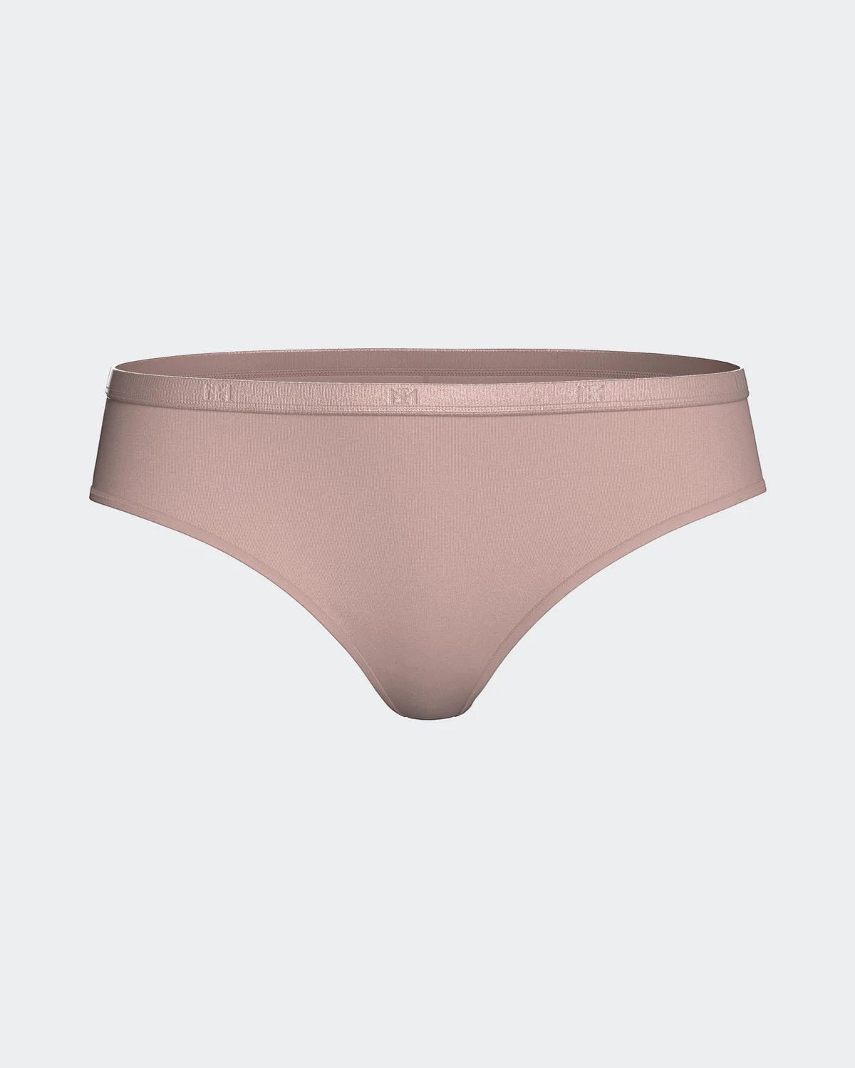 Maison Sarava women's blush pink thong in soft TENCEL Lyocell with elasticated waistband.