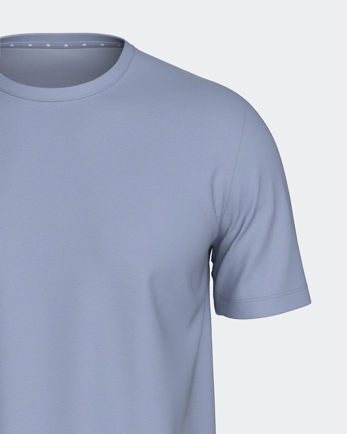 Maison Sarava men's light blue 100% cotton short sleeve t-shirt with round neck, part of a lounge set.