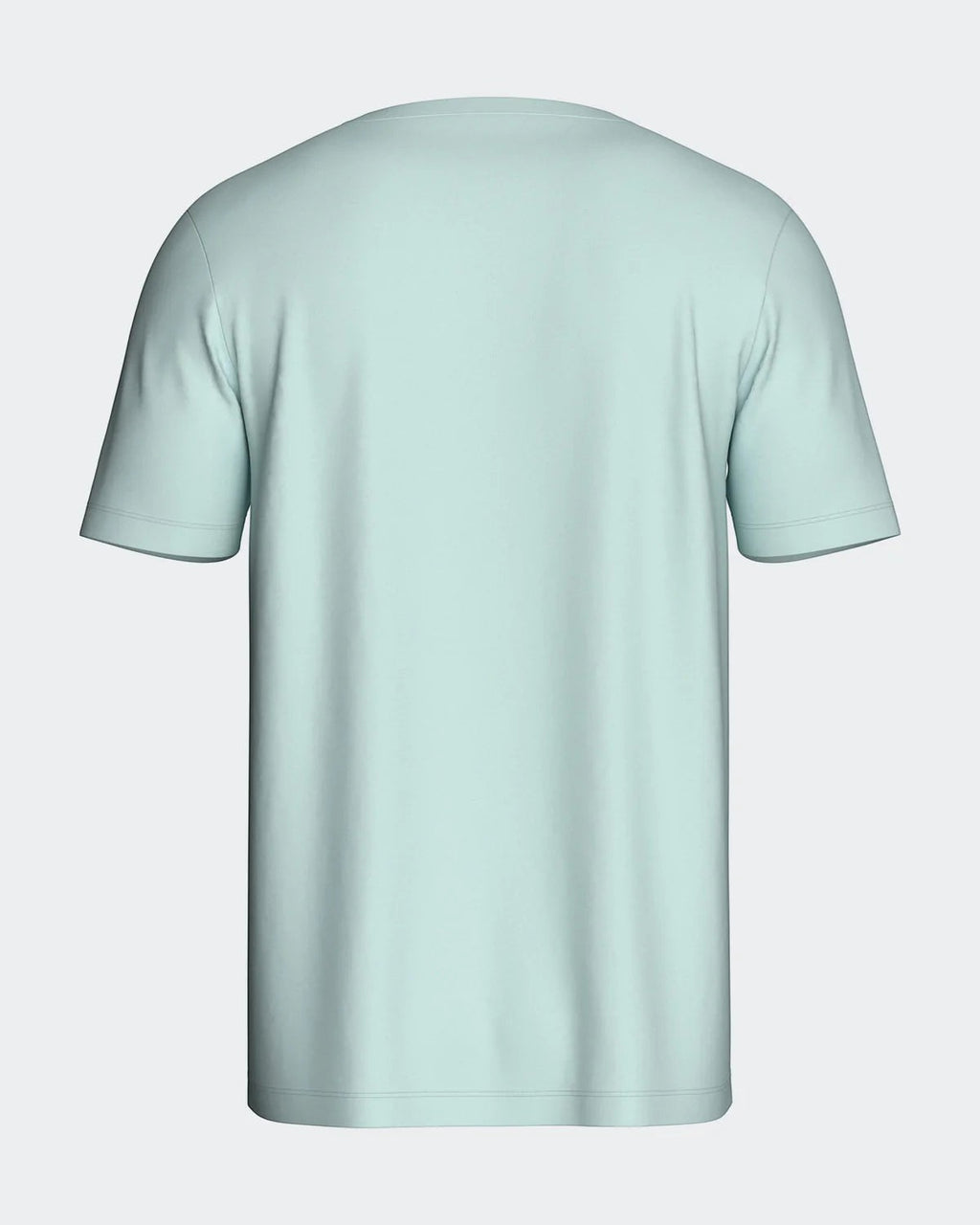 Maison Sarava men's light blue 100% cotton short sleeve t-shirt with two-button placket.