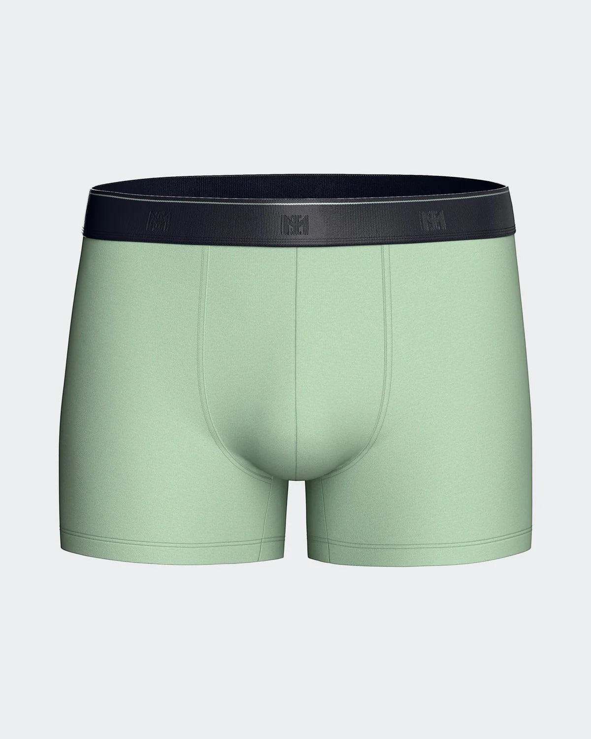 Maison Sarava light green cotton modal blend men's boxer briefs with black elastic waistband.