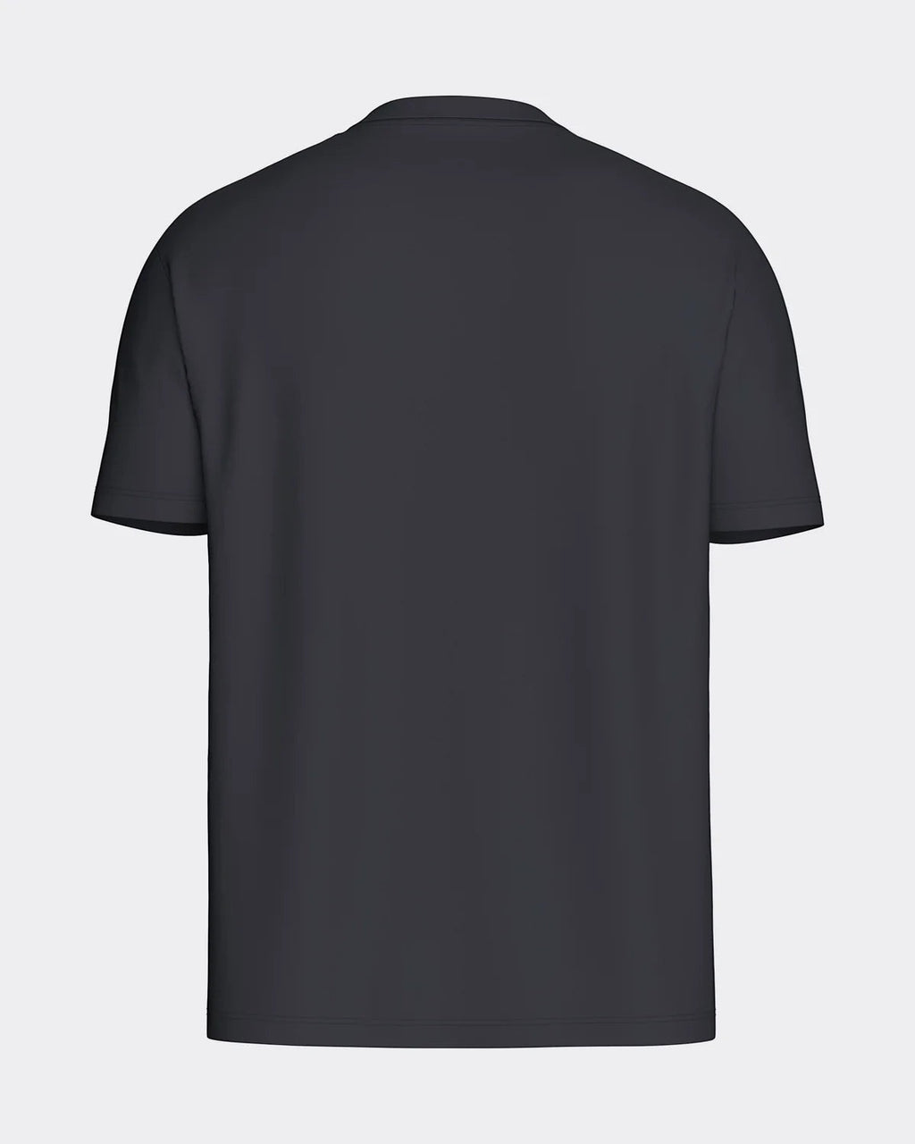Maison Sarava men's dark grey cotton t-shirt with round neck and short sleeves. Plain design with subtle chest embroidery.
