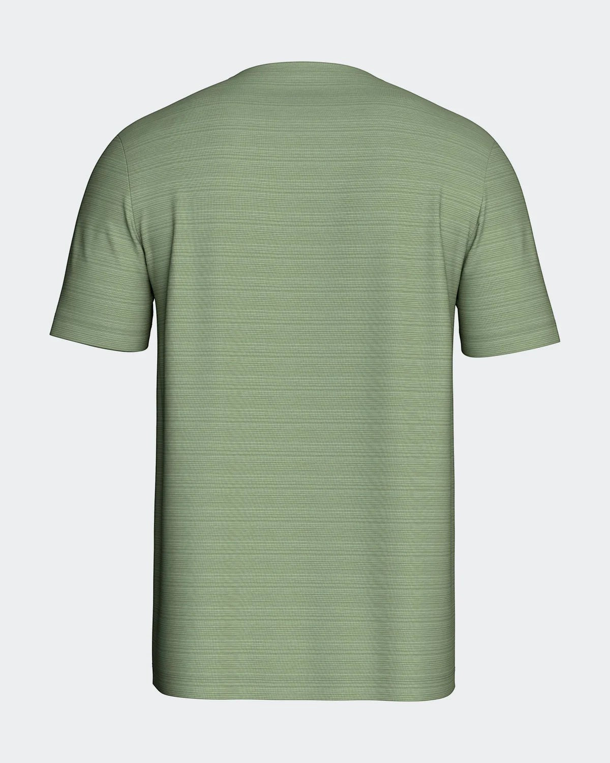 Maison Sarava men's light green TENCEL™ Modal short sleeve V-neck t-shirt with fine line print.