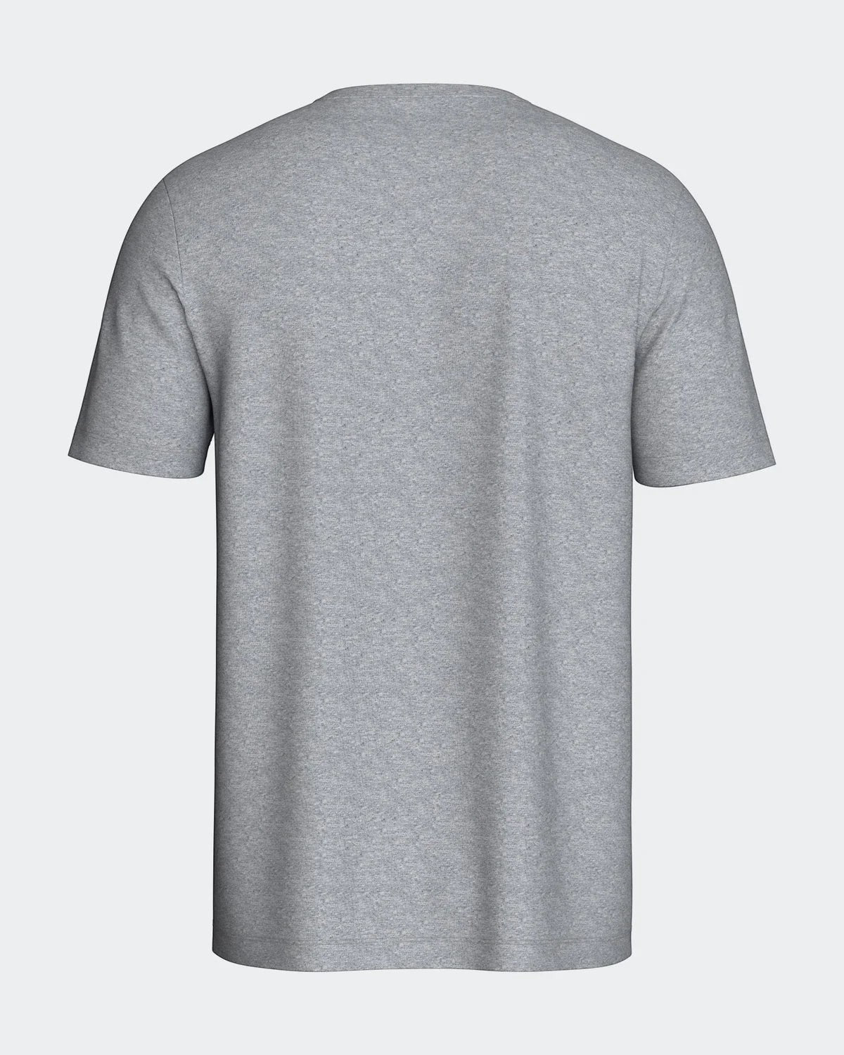Maison Sarava men's grey V-neck 100% cotton short sleeve t-shirt with printed logo.