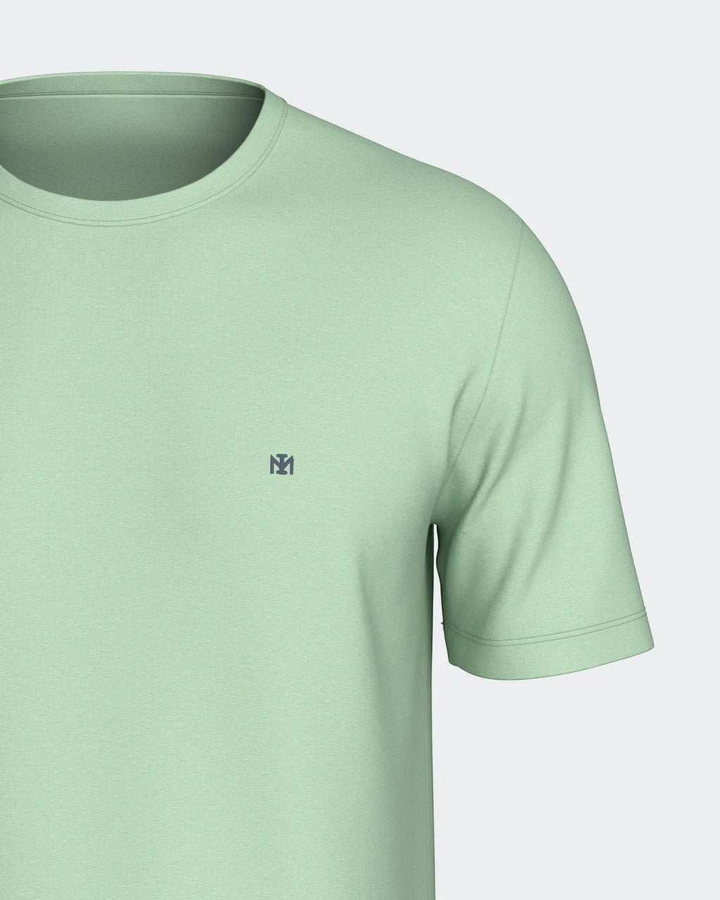 Maison Sarava men's light green TENCEL Modal short sleeve t-shirt with embroidered logo on chest.