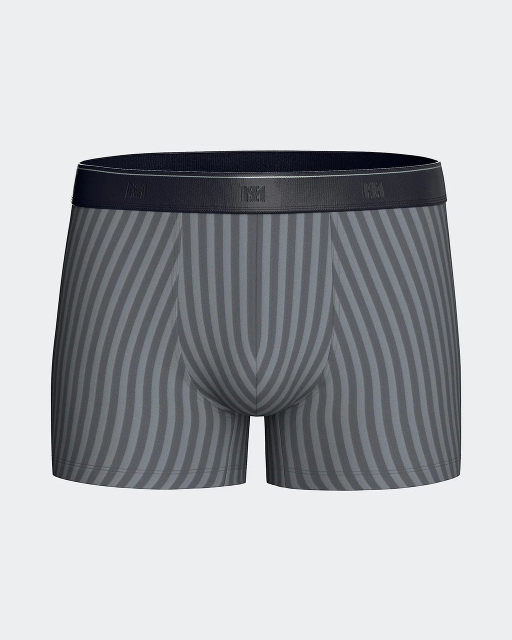Maison Sarava men's grey striped boxers made from cotton and TENCEL™ Modal with elasticated waistband.