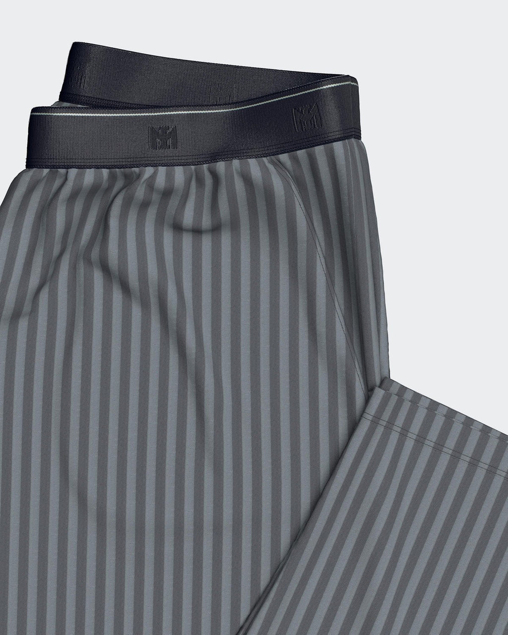 Maison Sarava men's grey striped lounge set. Cotton and TENCEL Modal blend with elastic waistband.