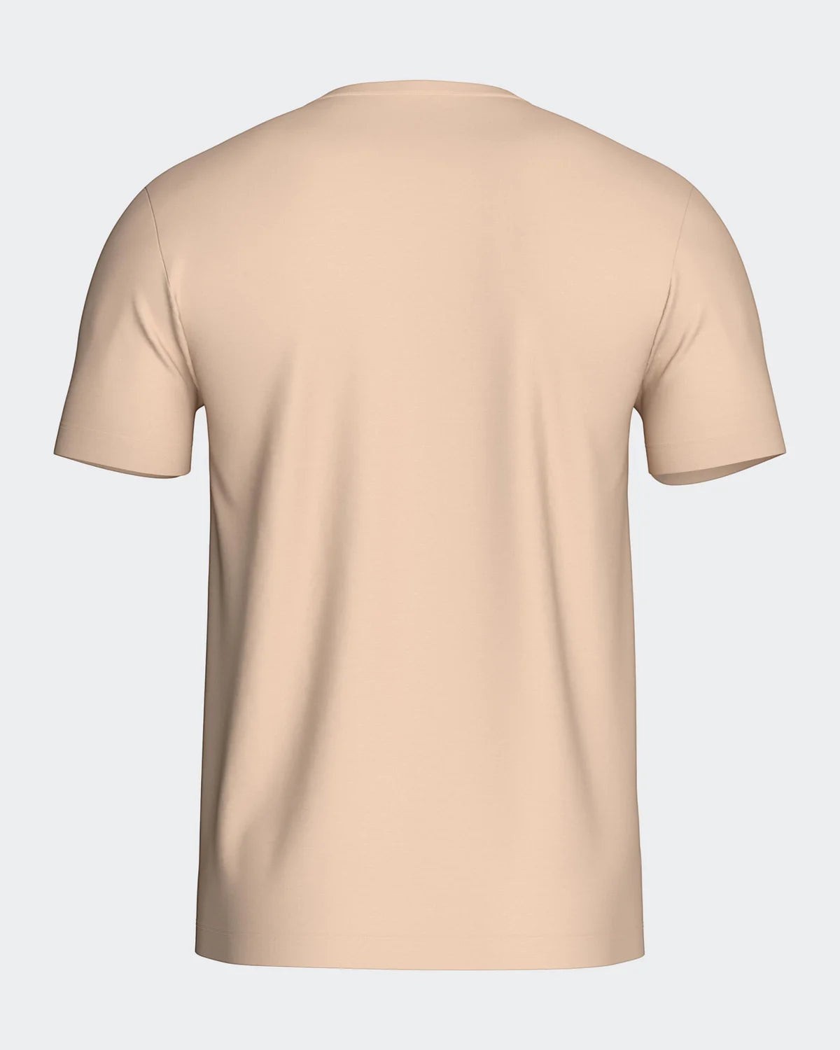 Maison Sarava men's light beige V-neck t-shirt made from cotton and viscose with Outlast® technology for temperature regulation.