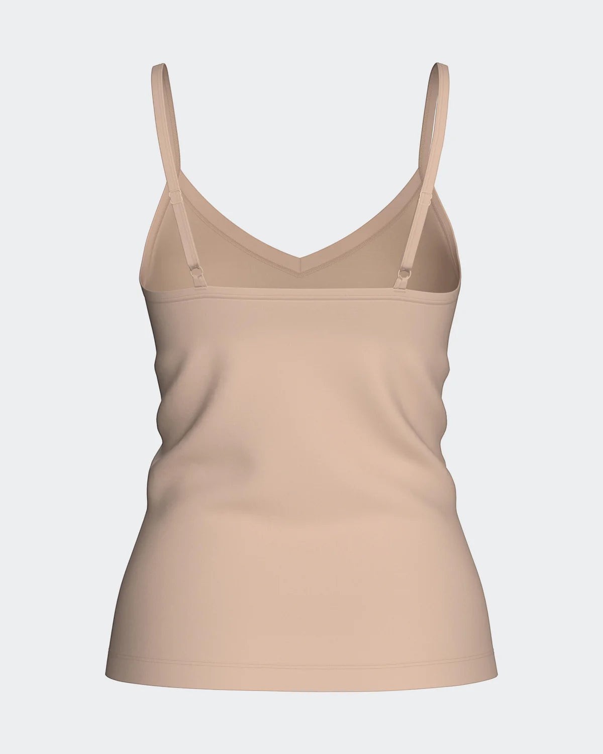 Maison Sarava women's nude V-neck tank top with adjustable straps, made from TENCEL Lyocell.