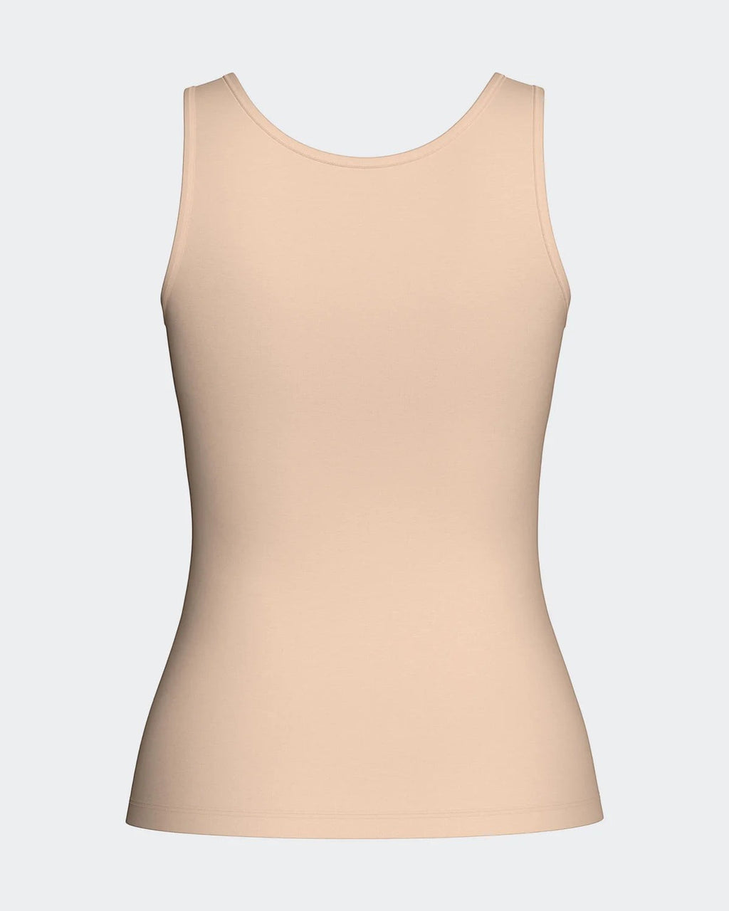 Maison Sarava women's light peach tank top made from cotton and viscose with Outlast® technology for temperature regulation.