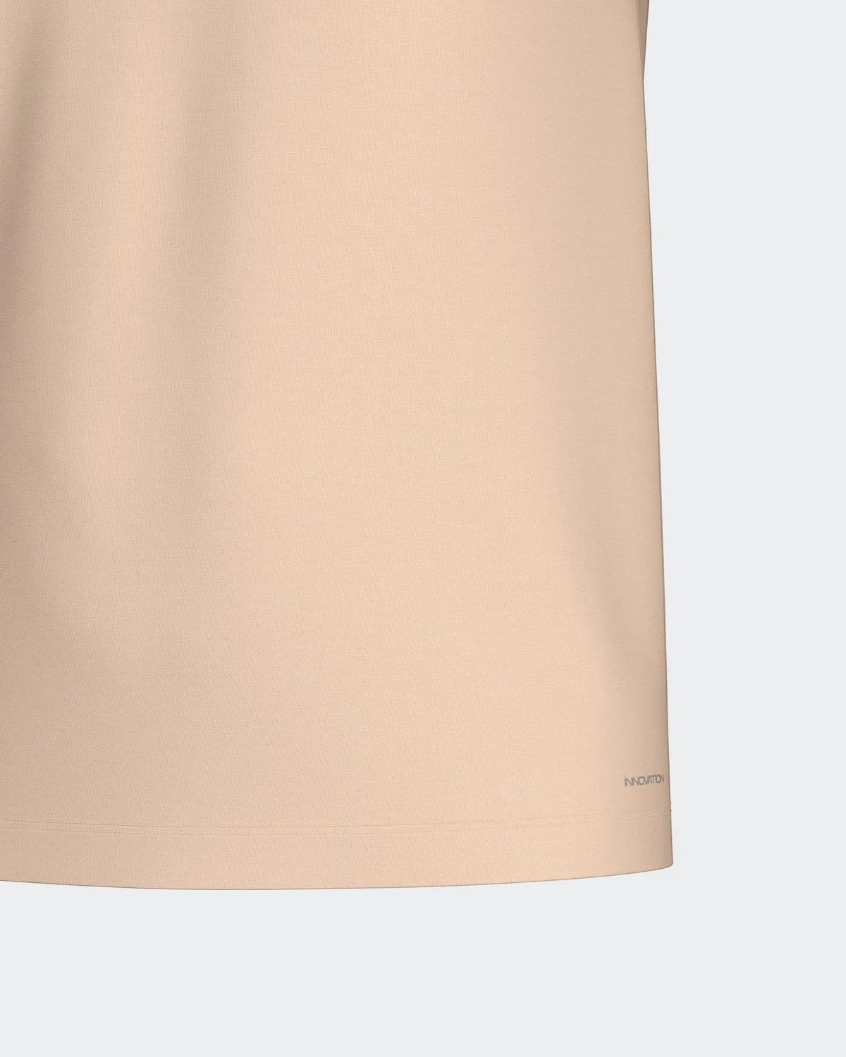 Maison Sarava men's light peach V-neck t-shirt made from cotton and viscose with Outlast technology.