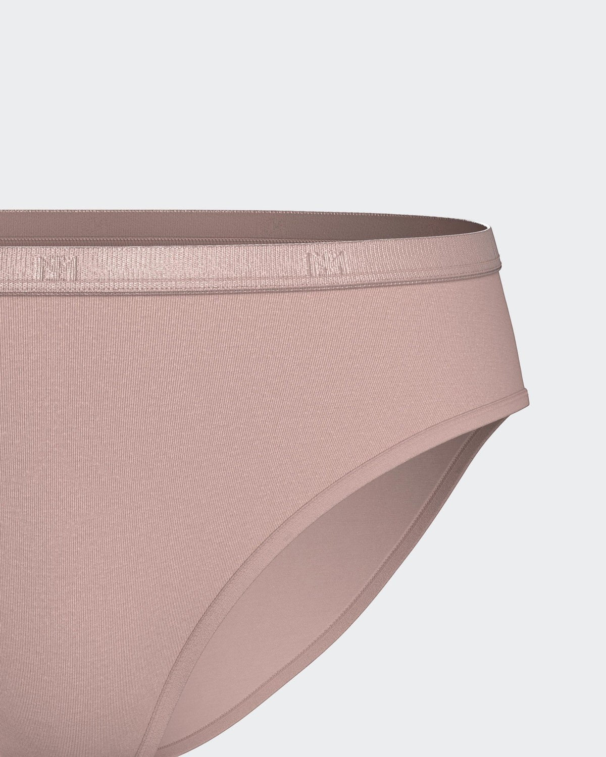 Maison Sarava women's regular waist brief in soft pink Lyocell with elasticated waistband and subtle branding.