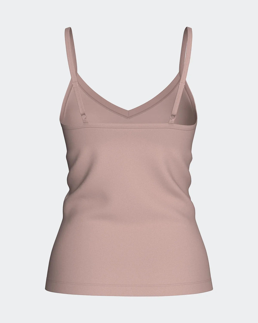 Maison Sarava women's blush pink V-neck tank top with adjustable straps, made from soft TENCEL Lyocell.