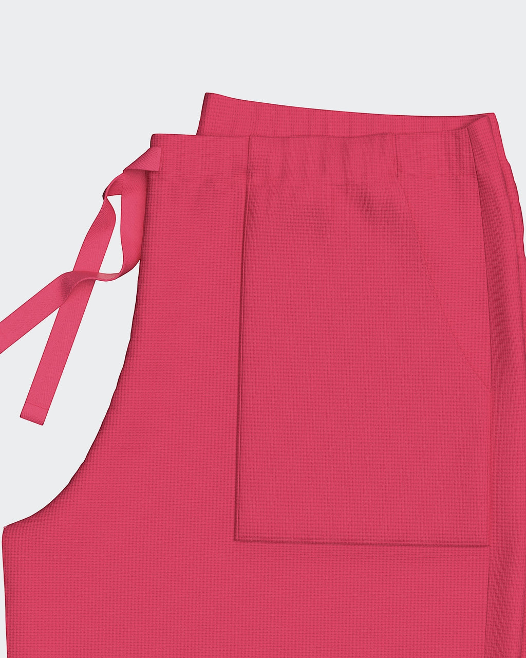 Maison Sarava women's relaxed fit pink textured knit shorts with side pockets and satin elasticated waistband.