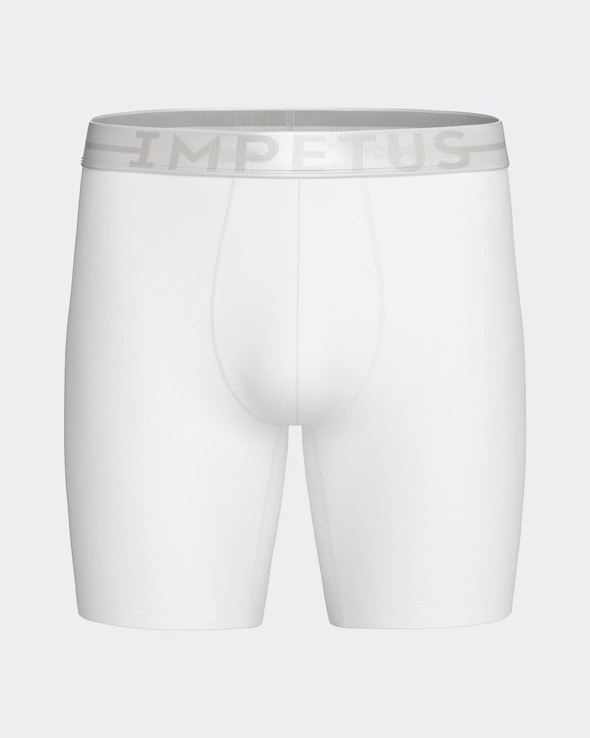 Maison Sarava white cotton stretch long boxer briefs with elastic waistband and inside crotch for comfort.