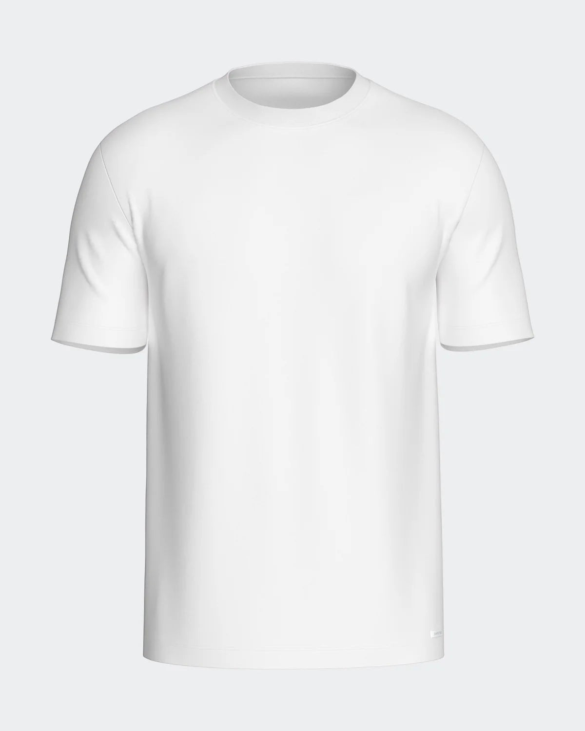 Maison Sarava classic white cotton crew neck t-shirt with short sleeves and a relaxed fit.
