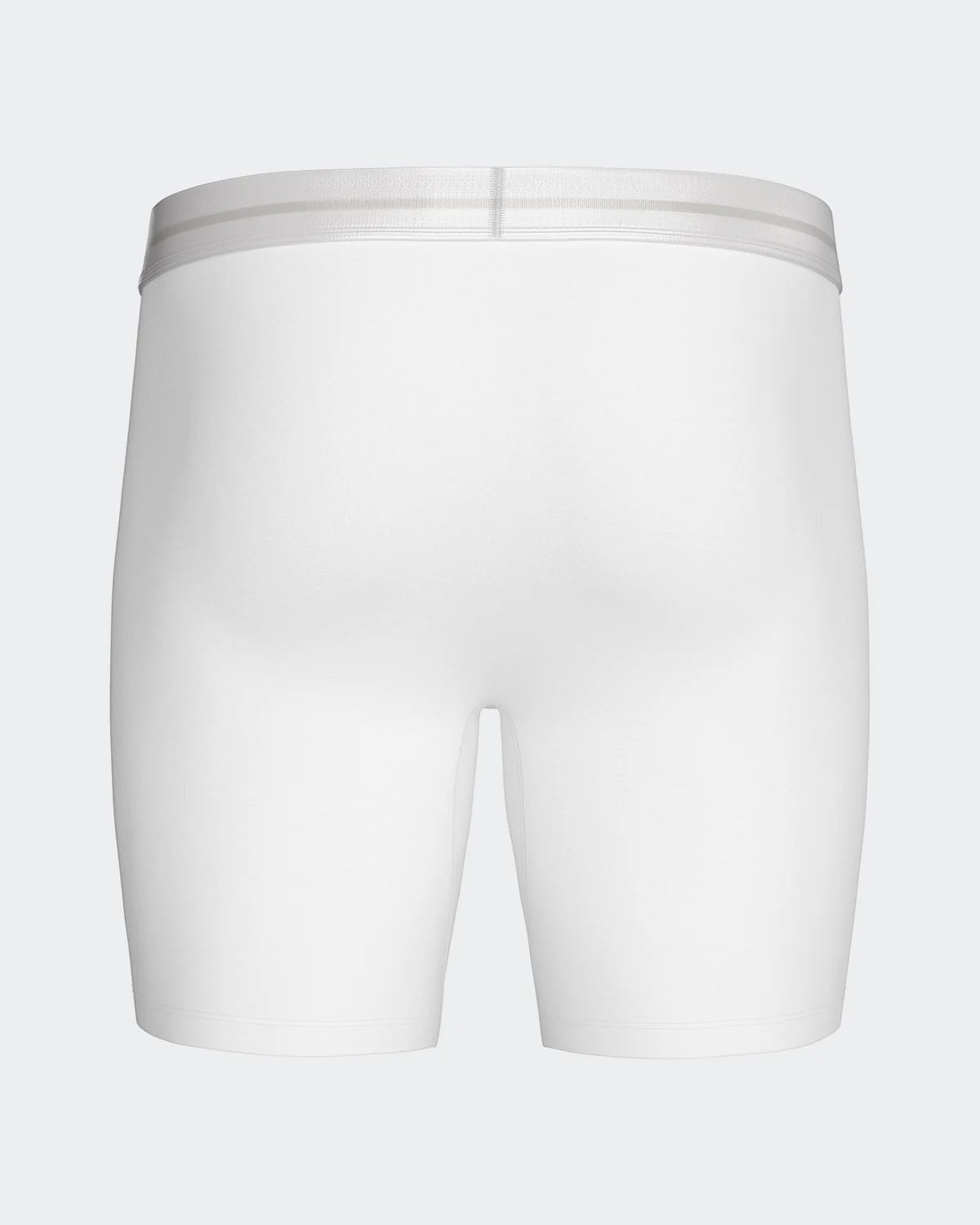 Maison Sarava white cotton stretch long boxer briefs with elastic waistband and comfortable crotch.