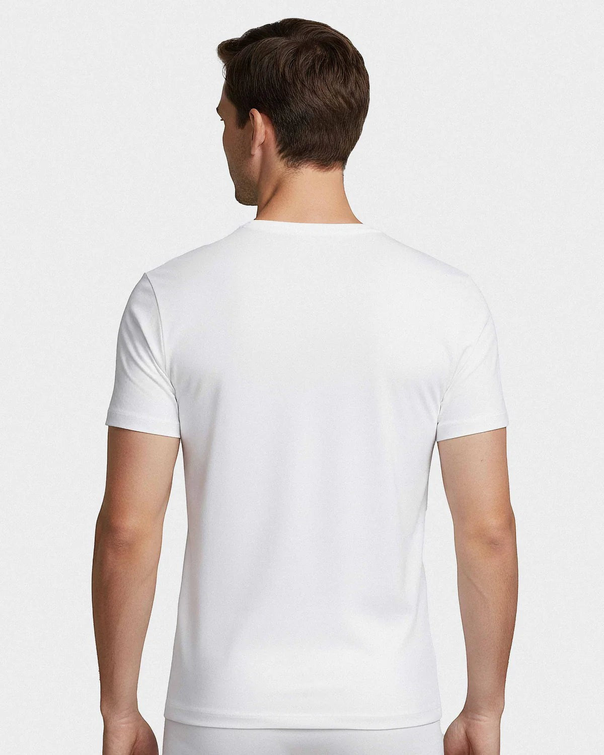 Maison Sarava white cotton crew neck t-shirt for men, short sleeves, classic fit.
