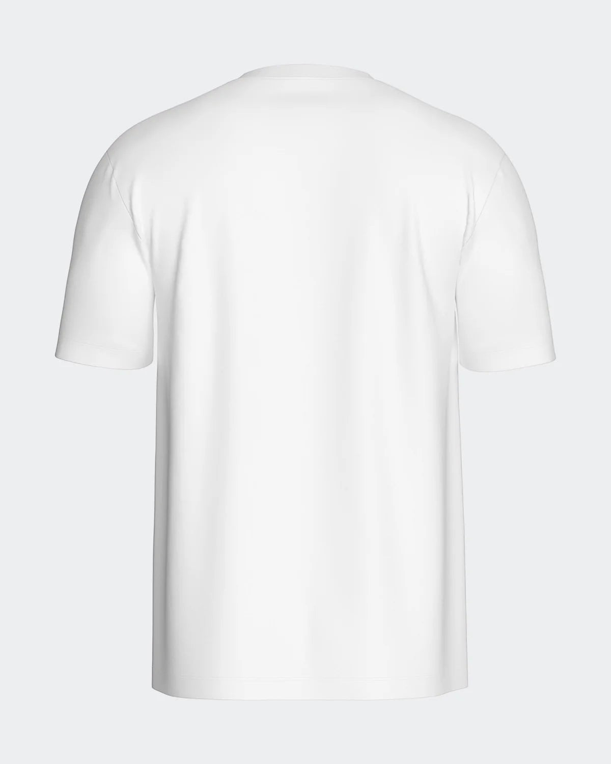 Maison Sarava classic white cotton crew neck t-shirt with short sleeves.