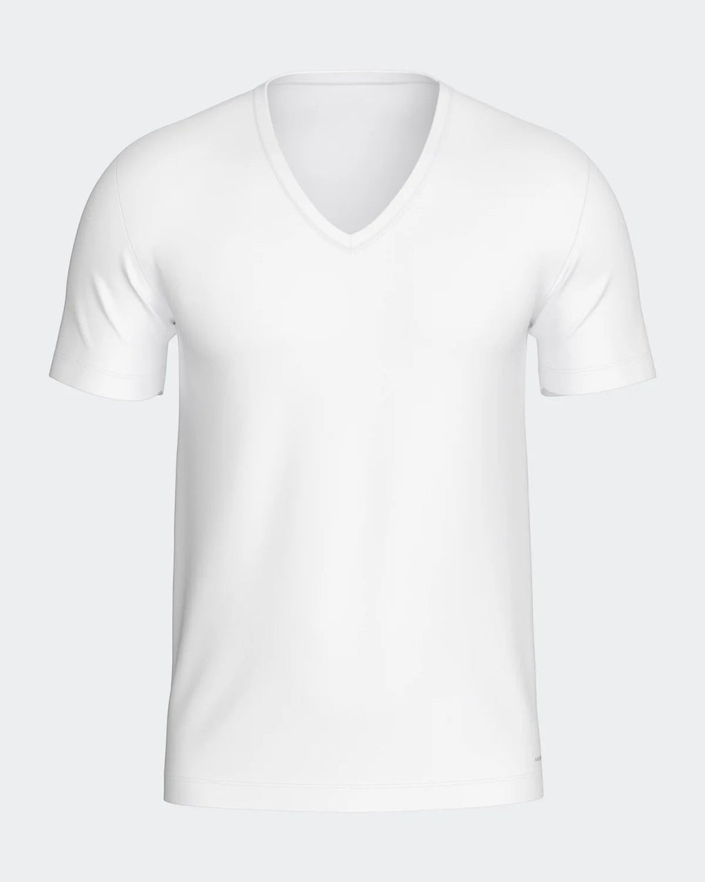 Maison Sarava white V-neck t-shirt made from cotton and viscose with Outlast® Adaptive Comfort® technology for temperature regulation.