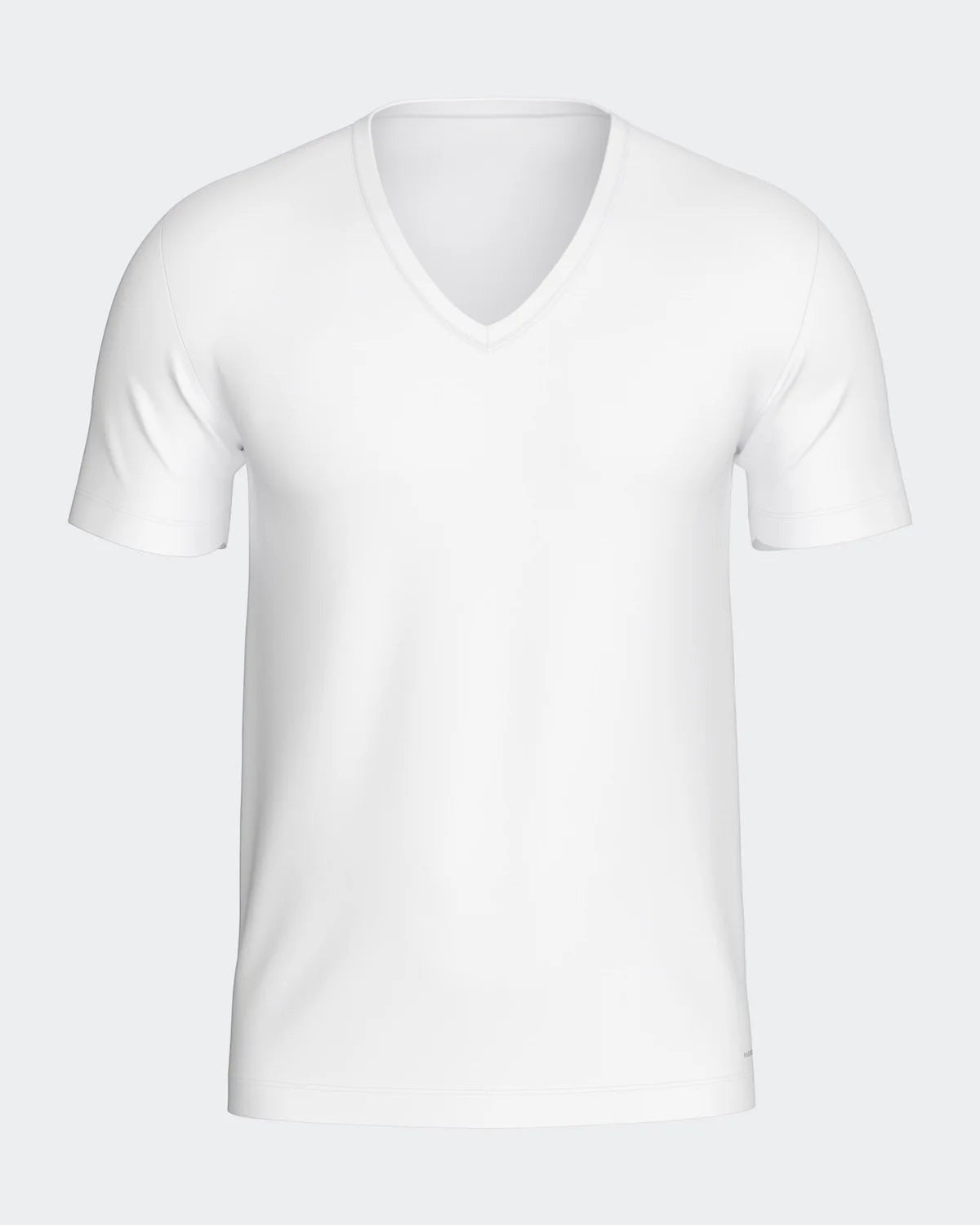 Maison Sarava white V-neck t-shirt made from cotton and viscose with Outlast® Adaptive Comfort® technology for temperature regulation.