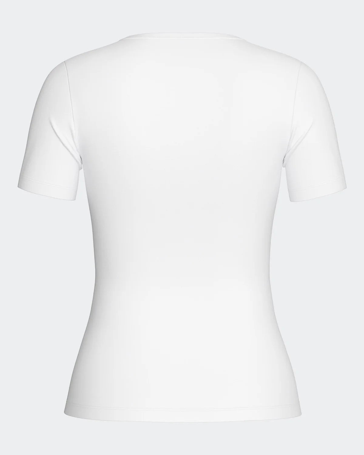 Maison Sarava white V-neck t-shirt with short sleeves, made from a cotton-viscose blend with Outlast® technology.