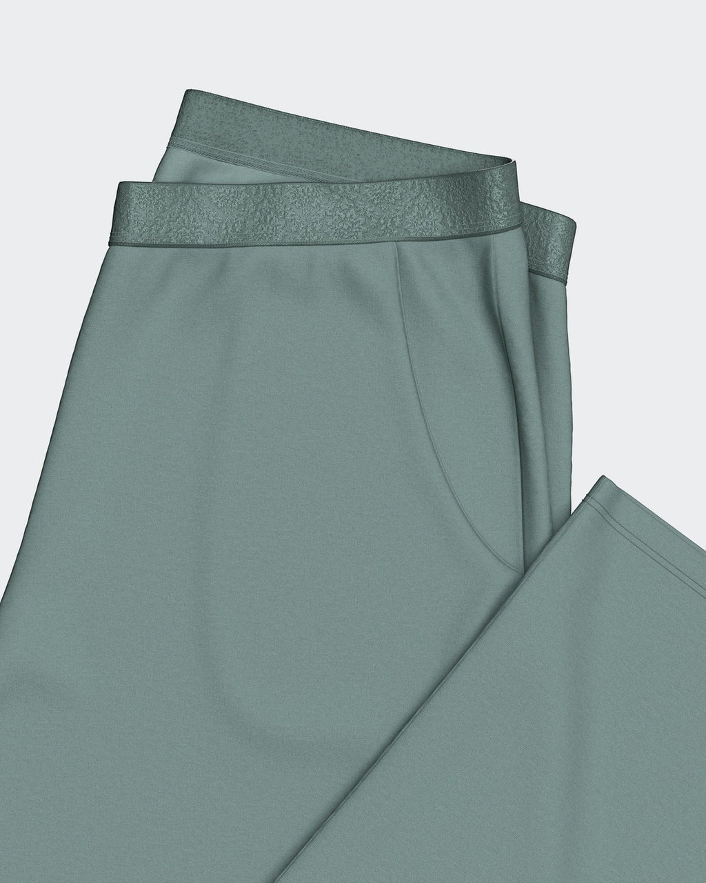 Maison Sarava women's sage green modal lounge set with satin waistband and side pockets.