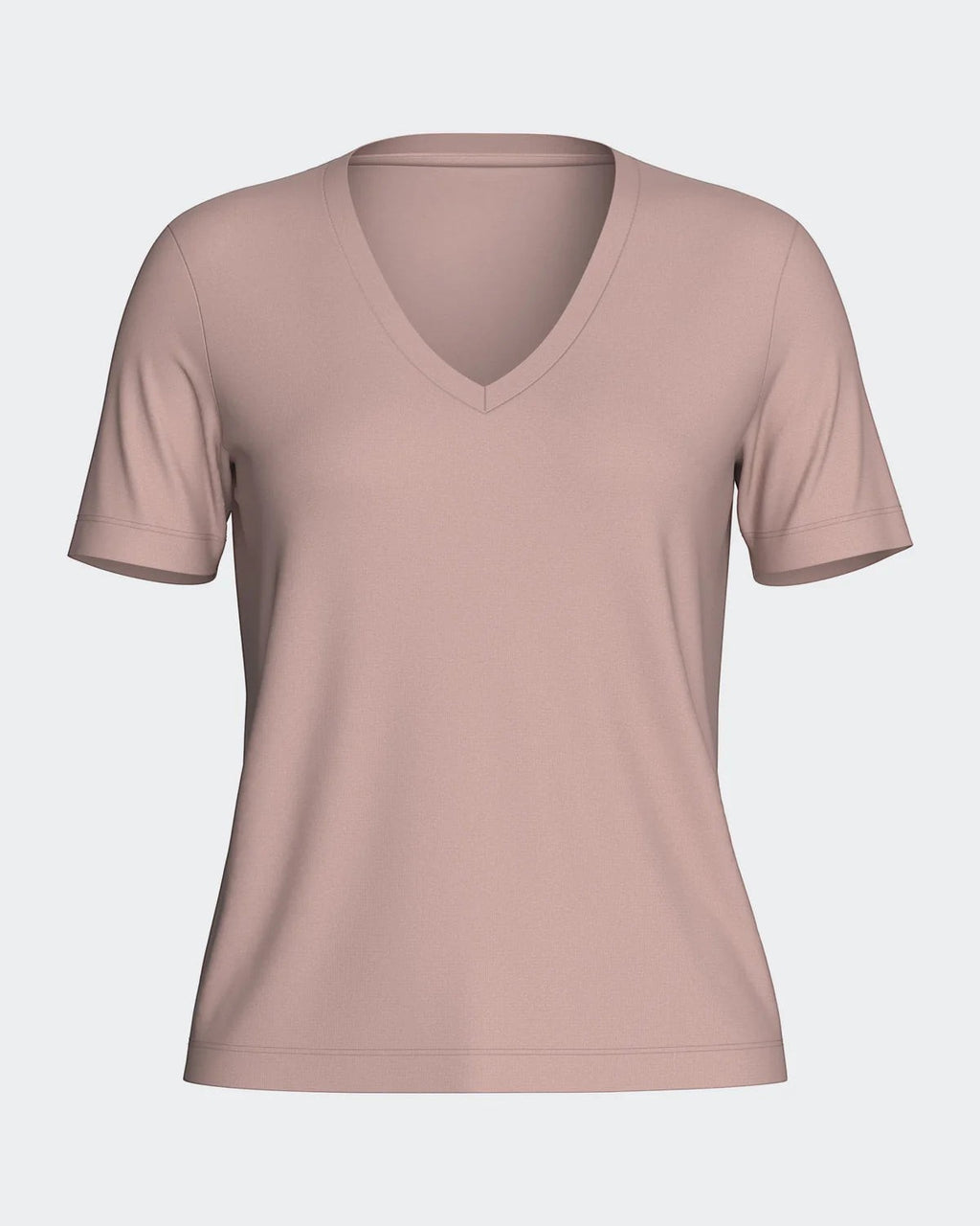 Maison Sarava women's dusty rose V-neck short-sleeved t-shirt made from TENCEL Lyocell.
