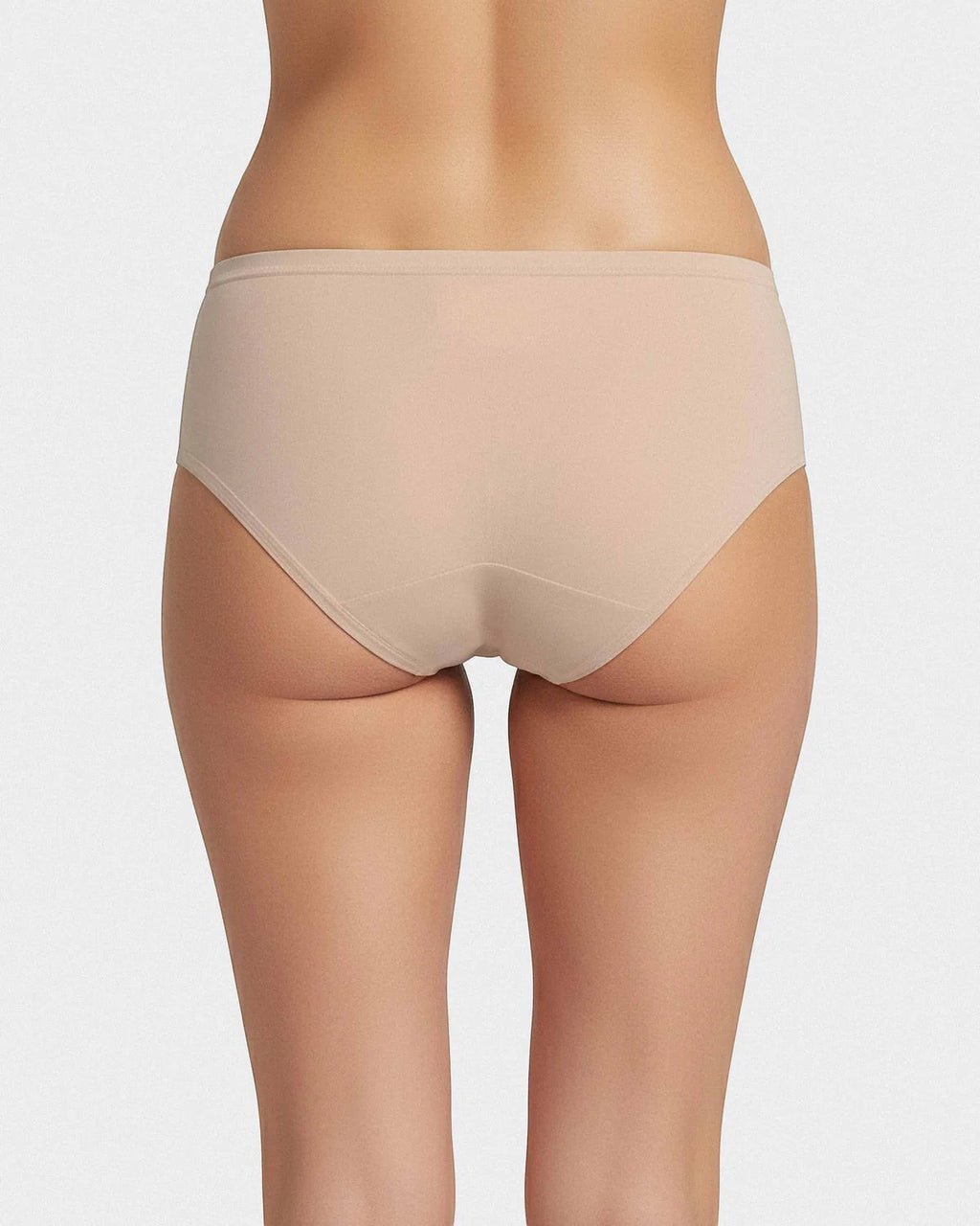 Maison Sarava women's beige regular-waist period underwear, light-flow, washable and reusable.