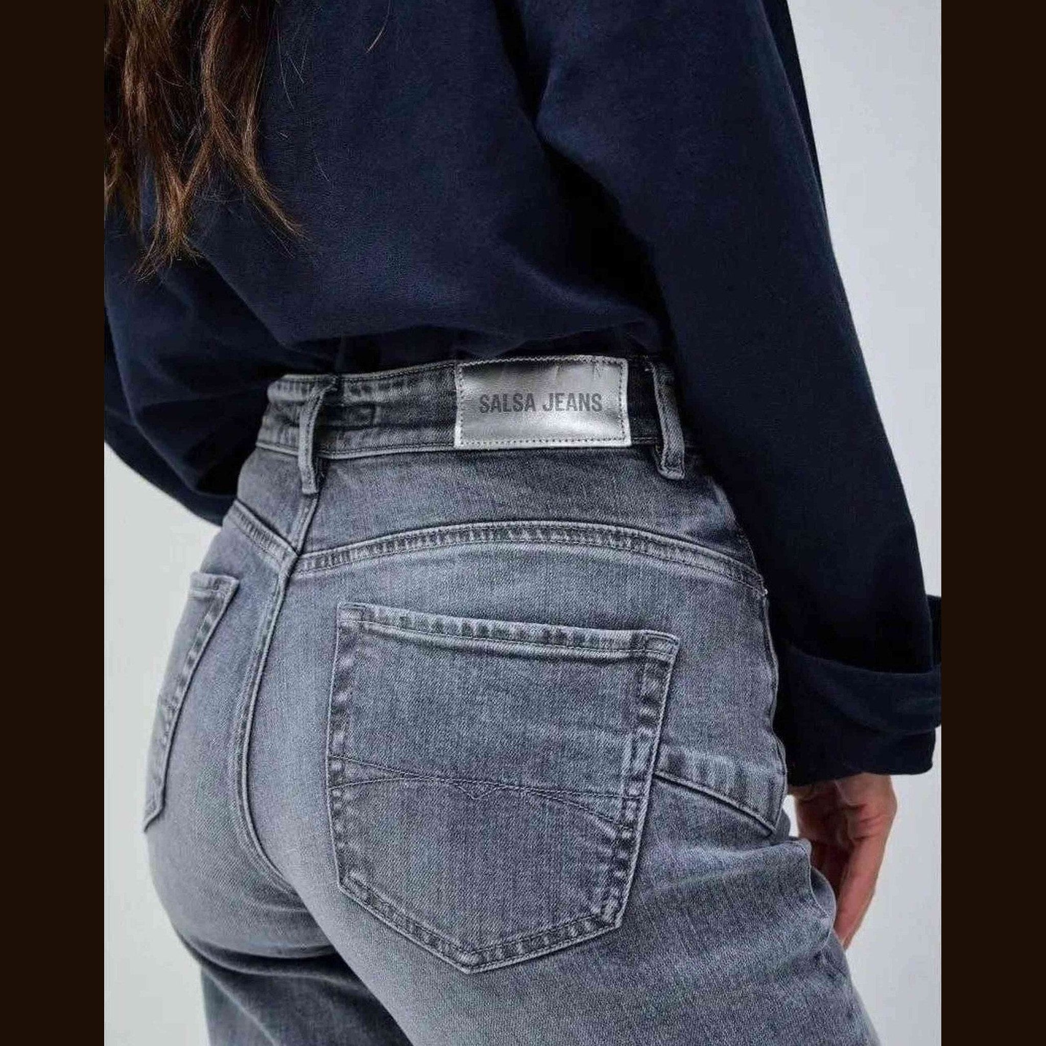 Women's Straight-Leg Jeans in Grey — Salsa Jeans, Made in Portugal | Maison Sarava Canada