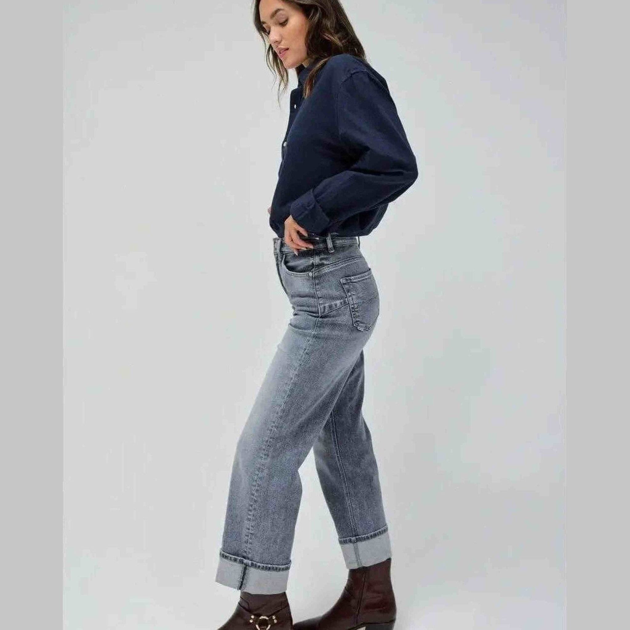Women's Straight-Leg Jeans in Grey — Salsa Jeans, Made in Portugal | Maison Sarava Canada