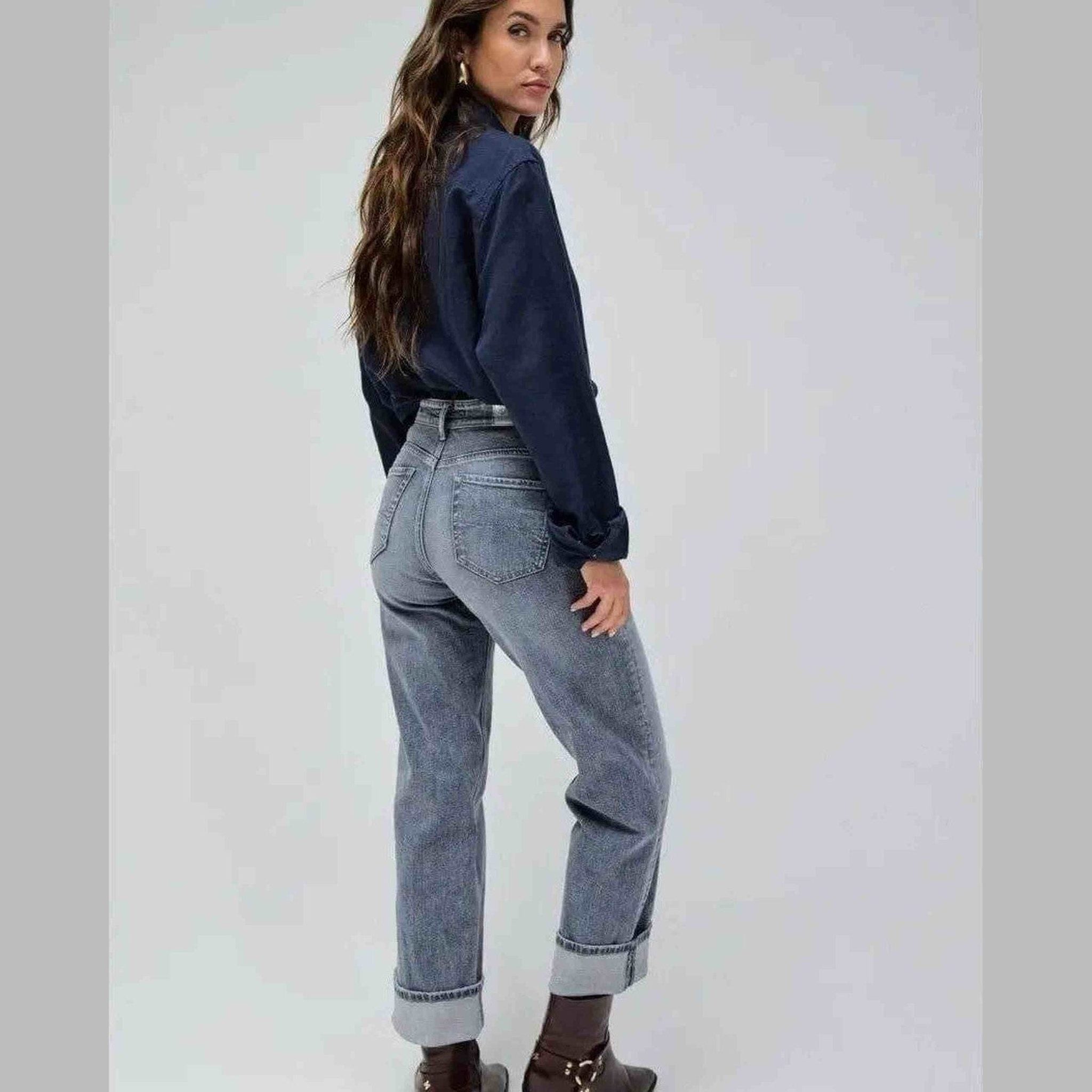 Women's Straight-Leg Jeans in Grey — Salsa Jeans, Made in Portugal | Maison Sarava Canada