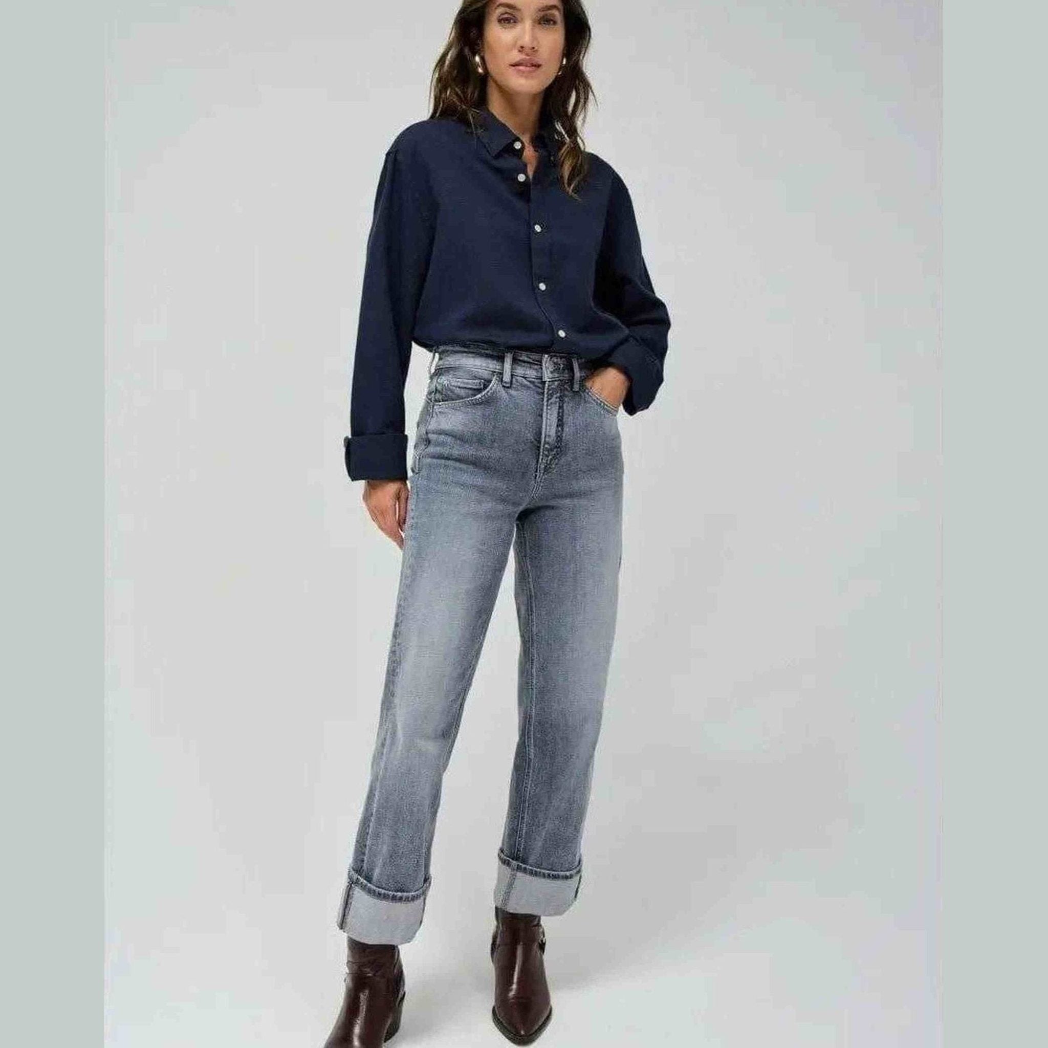 Women's Straight-Leg Jeans in Grey — Salsa Jeans, Made in Portugal | Maison Sarava Canada