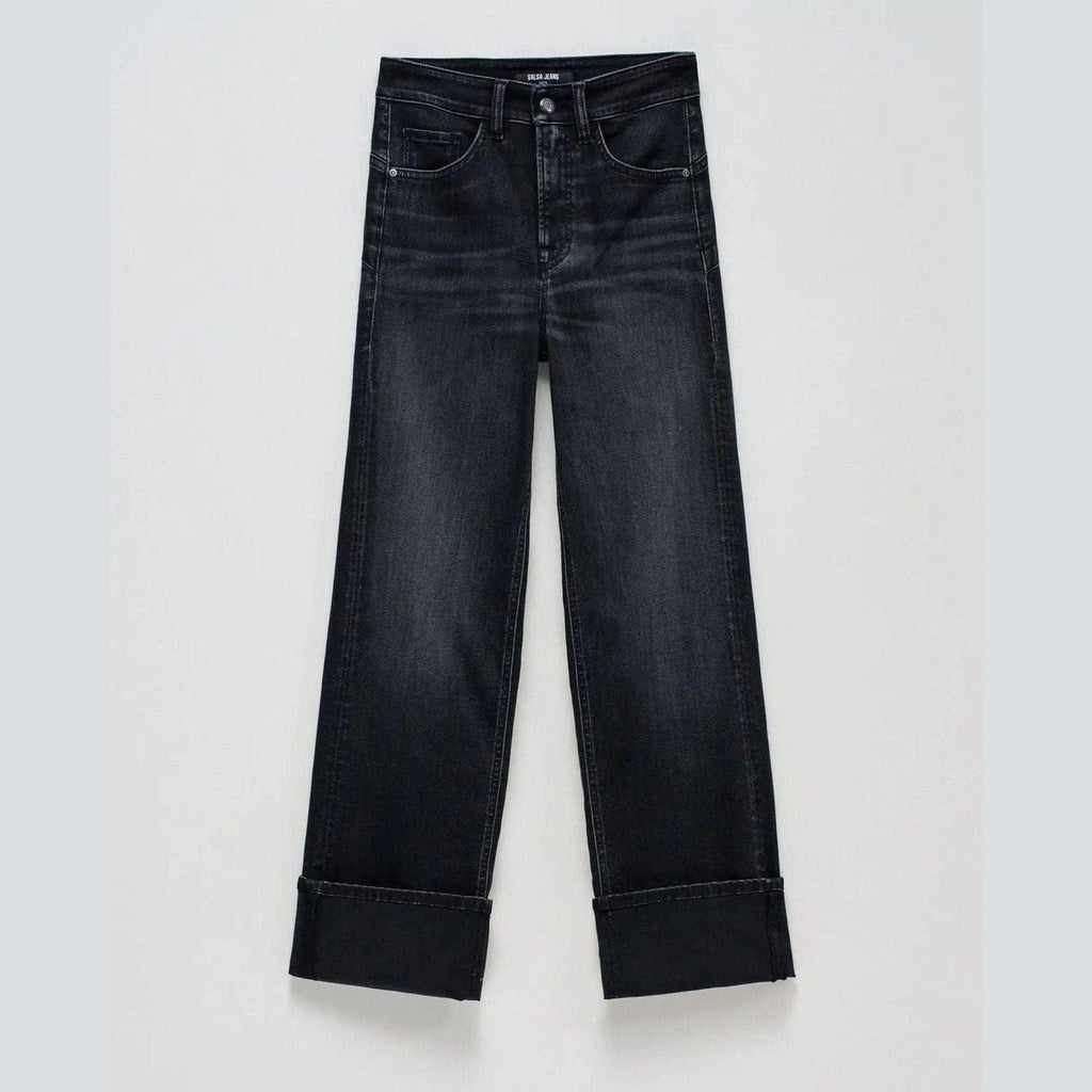 Women's High-Rise Straight-Leg Jeans in Black — Salsa Jeans | Maison Sarava Canada