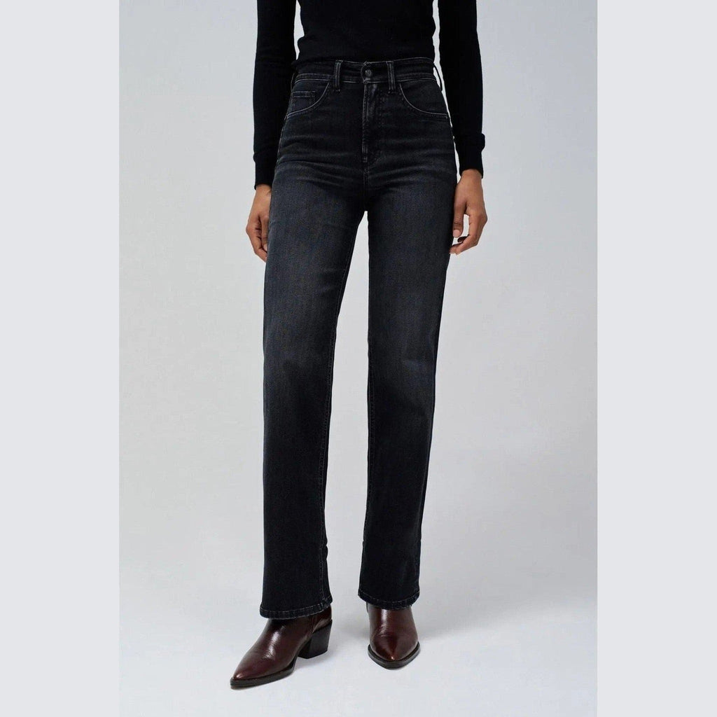 Women's High-Rise Straight-Leg Jeans in Black — Salsa Jeans | Maison Sarava Canada